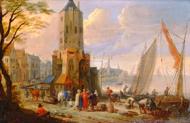 Figures and Boats in a Dutch Port
